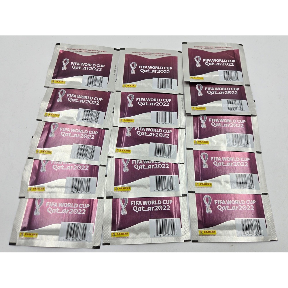 Panini FIFA World Cup Qatar 2022 Sticker Packs Lot of 15 Sealed Packs